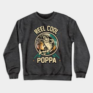 Reel Cool Poppa Fishing Gift Crewneck Sweatshirt